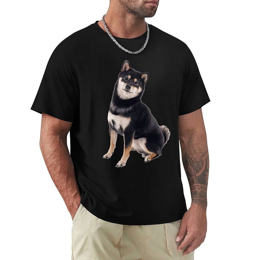 Amazon.co.jp: メンズ Tシャツ 柴犬 黒柴 可愛い 半袖 おしゃれ